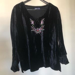 Velvet Bell Sleeve Top